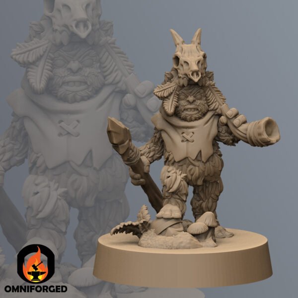 WAR0014 Thumb C Star Wars Legion Shatterpoint Ewok Warrior with spear and horn Endor Rebels Miniature War Bear Studios