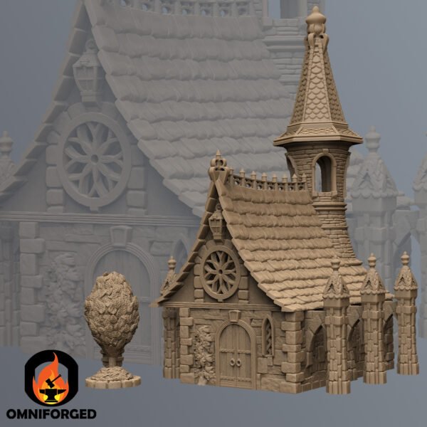 Saggy Bottom Chapel 3D Printed Wargaming Terrain Dungeons and Dragons DnD
