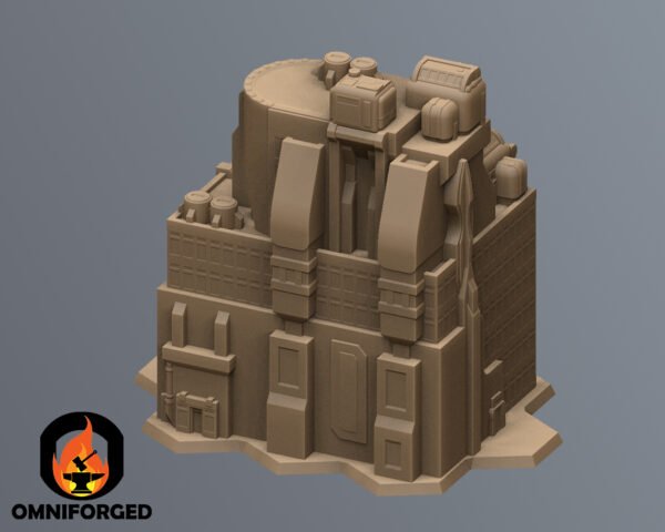 RNT0025-Thumb Scifi Commercial Complex Battletech Terrain Building Terrain 6mm Hex Resinant