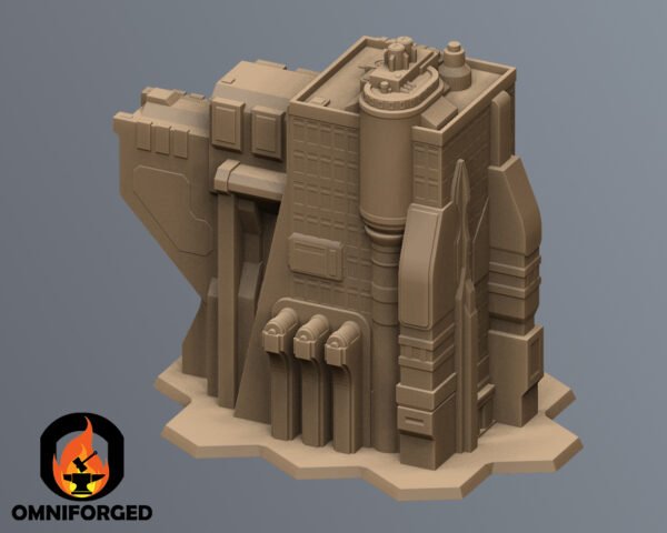 RNT0026-Thumb Scifi Commercial Complex Battletech Terrain Building Terrain 6mm Hex Resinant