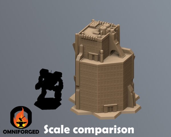 RNT0033-Scale Scifi Commercial Complex Battletech Terrain Building Terrain 6mm Hex Resinant