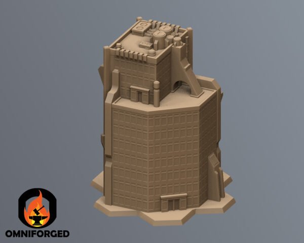 RNT0033-Thumb Scifi Commercial Complex Battletech Terrain Building Terrain 6mm Hex Resinant