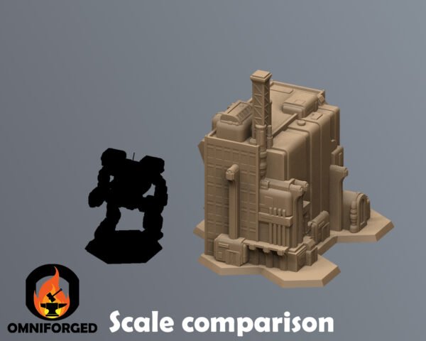 RNT0035-Scale Scifi Commercial Complex Battletech Terrain Building Terrain 6mm Hex Resinant