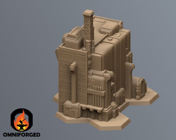 RNT0035-Thumb Scifi Commercial Complex Battletech Terrain Building Terrain 6mm Hex Resinant
