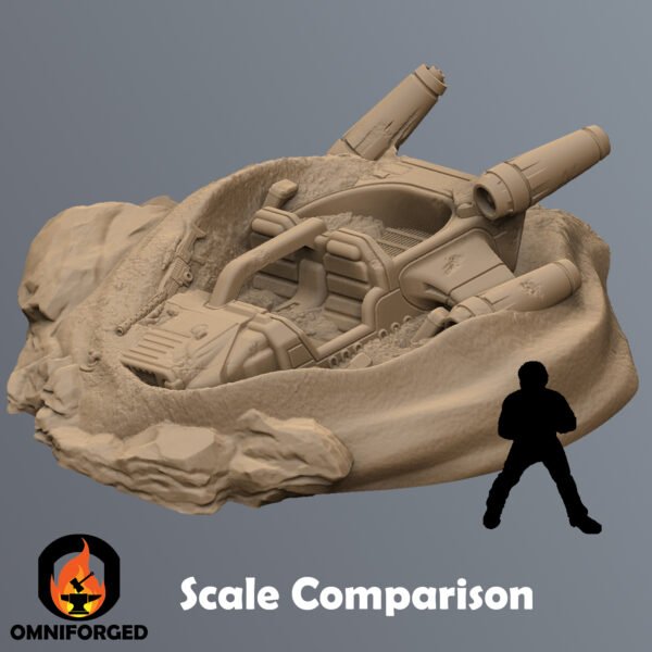 SQM0015 Thumb Scale Star Wars Legion Crashed Desert Speeder Terrain