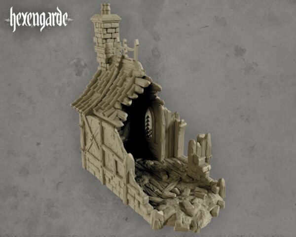 image09 Medieval Cottage House Ruin Wargaming Terrain Dungeons and Dragons DnD